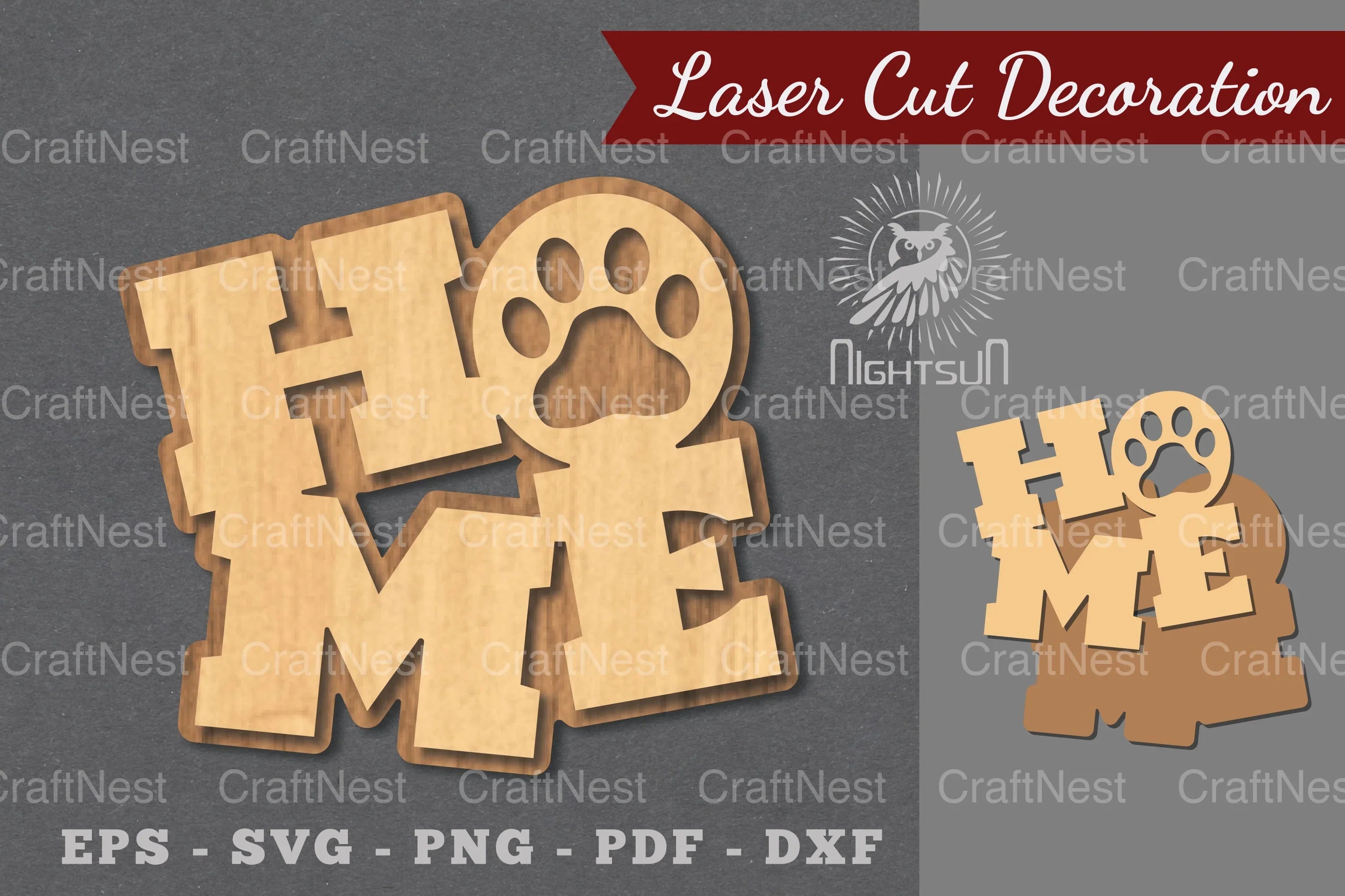Paw Home Laser Cut Decoration Clipart Bundle - CraftNest - Digital Crafting and Art