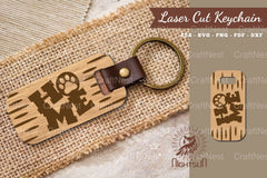 Paw Home Laser Cut Keychain SVG Bundle - CraftNest - Digital Crafting and Art