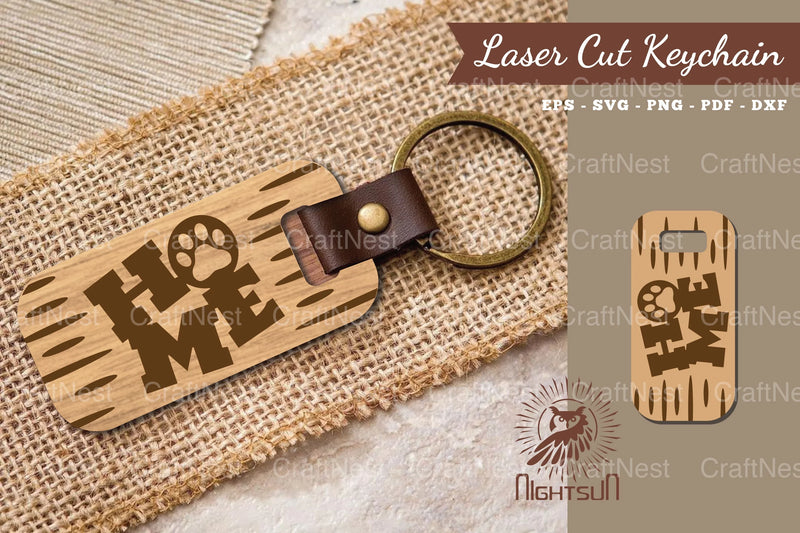 Paw Home Laser Cut Keychain SVG Bundle - CraftNest - Digital Crafting and Art