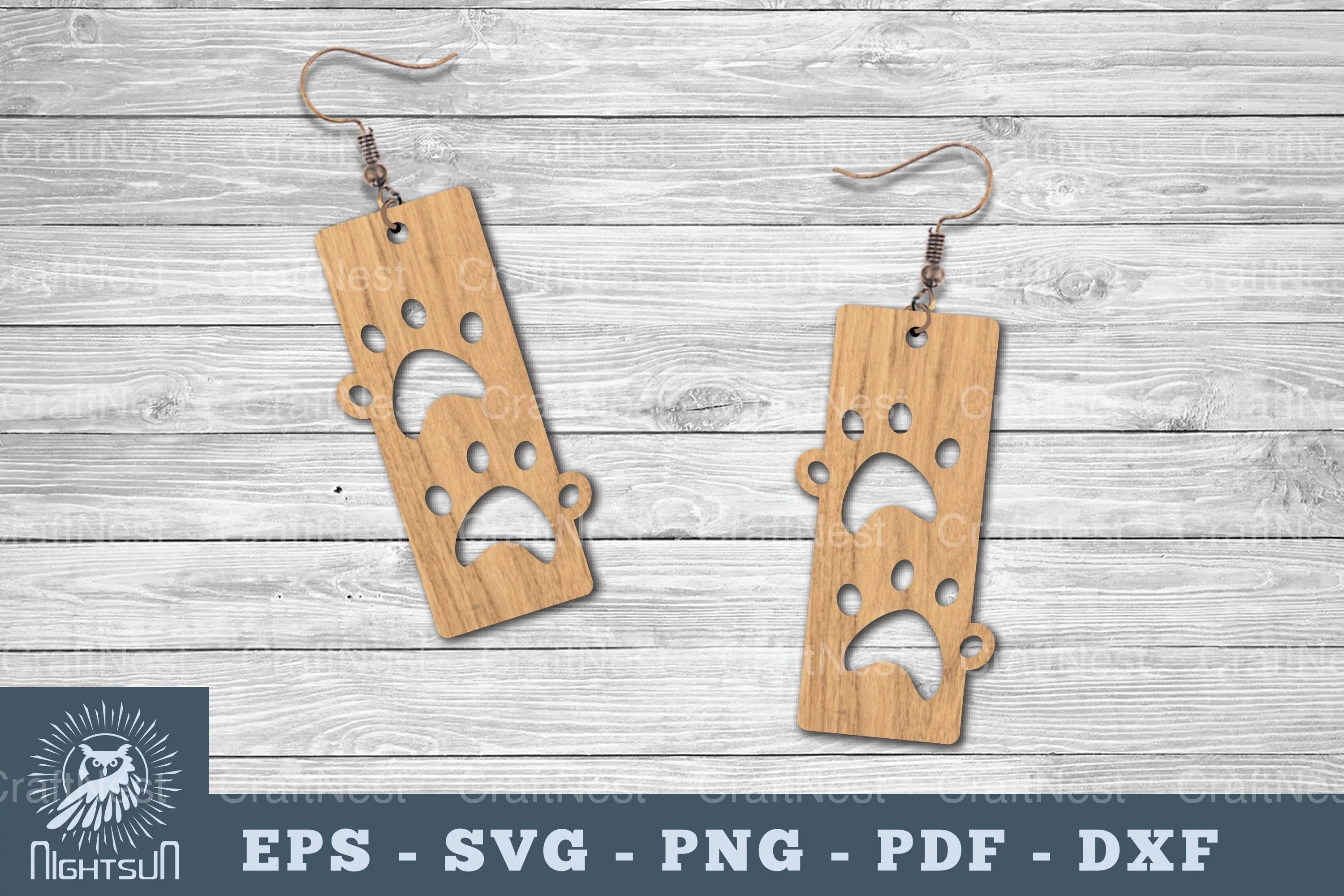 Paw Laser Cut Earrings SVG Bundle - CraftNest - Digital Crafting and Art