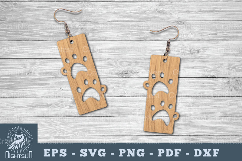 Paw Laser Cut Earrings SVG Bundle - CraftNest - Digital Crafting and Art