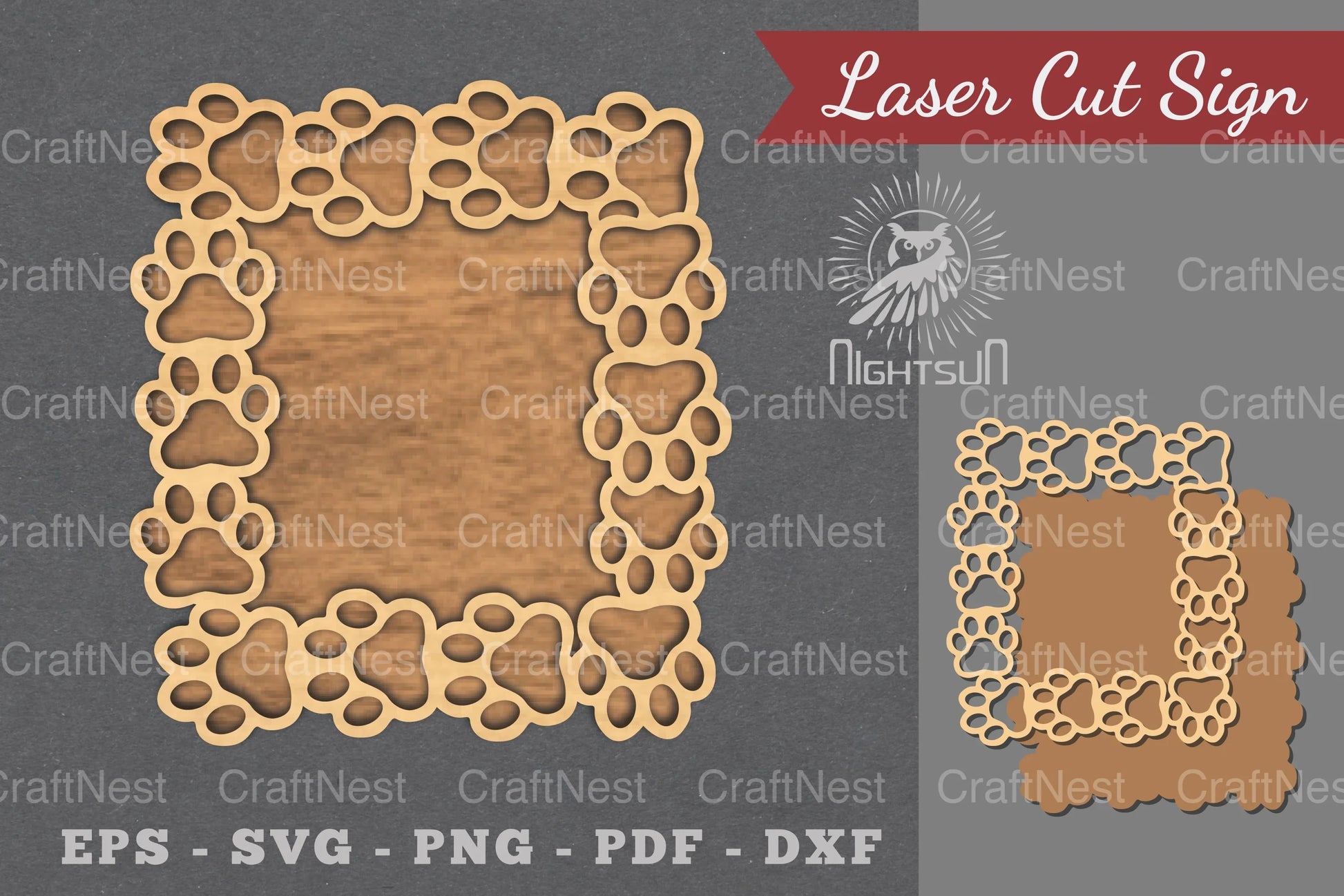 Paw Laser Cut Sign Clipart Bundle - CraftNest - Digital Crafting and Art