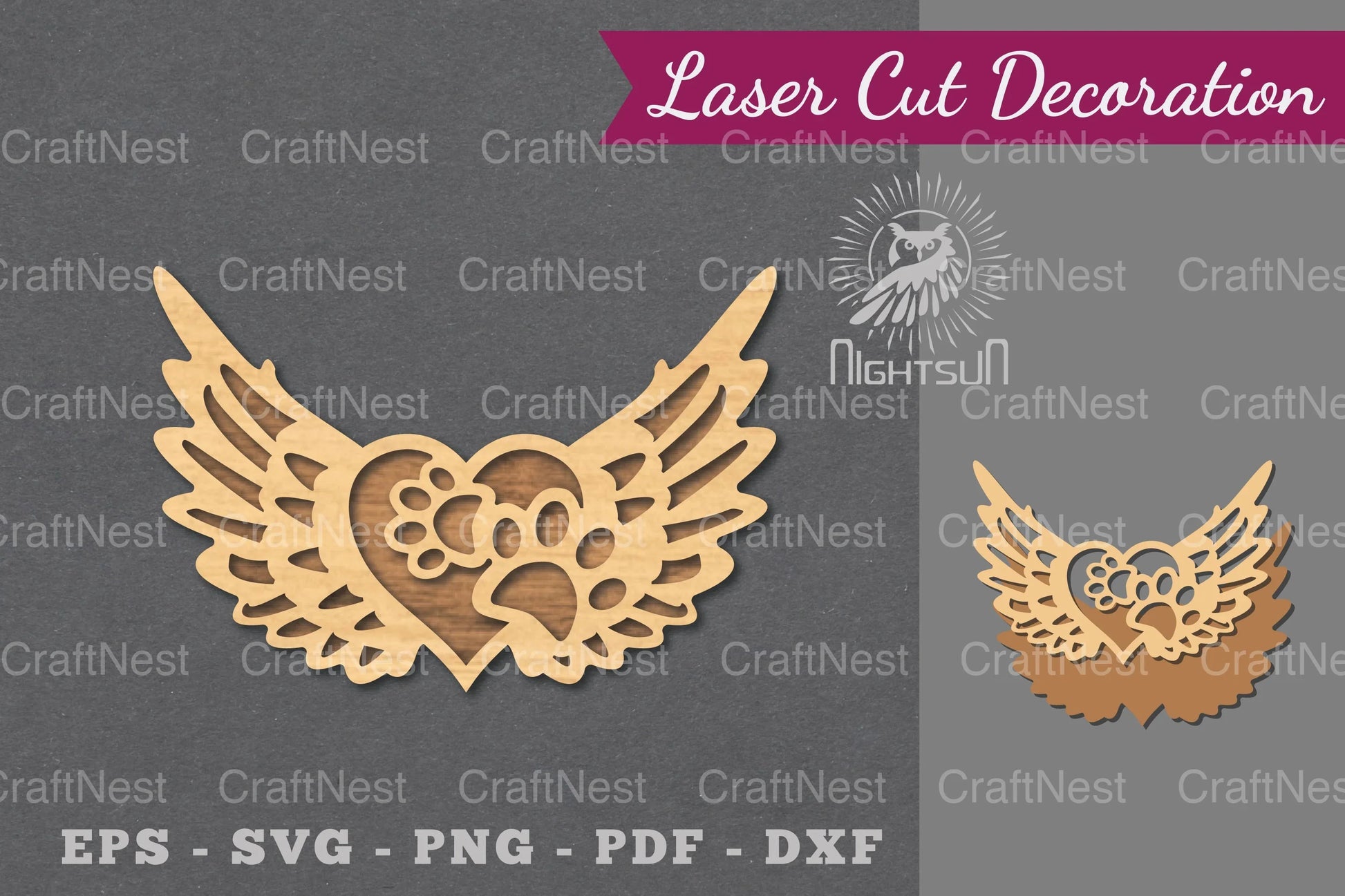 Paw Memorial Laser Cut Decoration Clipart Bundle - CraftNest - Digital Crafting and Art