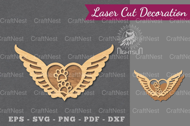 Paw Memorial Laser Cut Decoration Clipart Bundle - CraftNest - Digital Crafting and Art