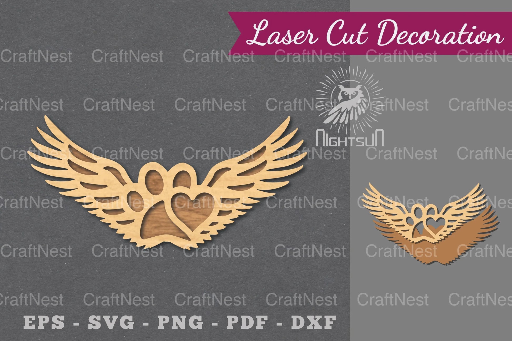 Paw Memorial Laser Cut Decoration Clipart Bundle - CraftNest - Digital Crafting and Art