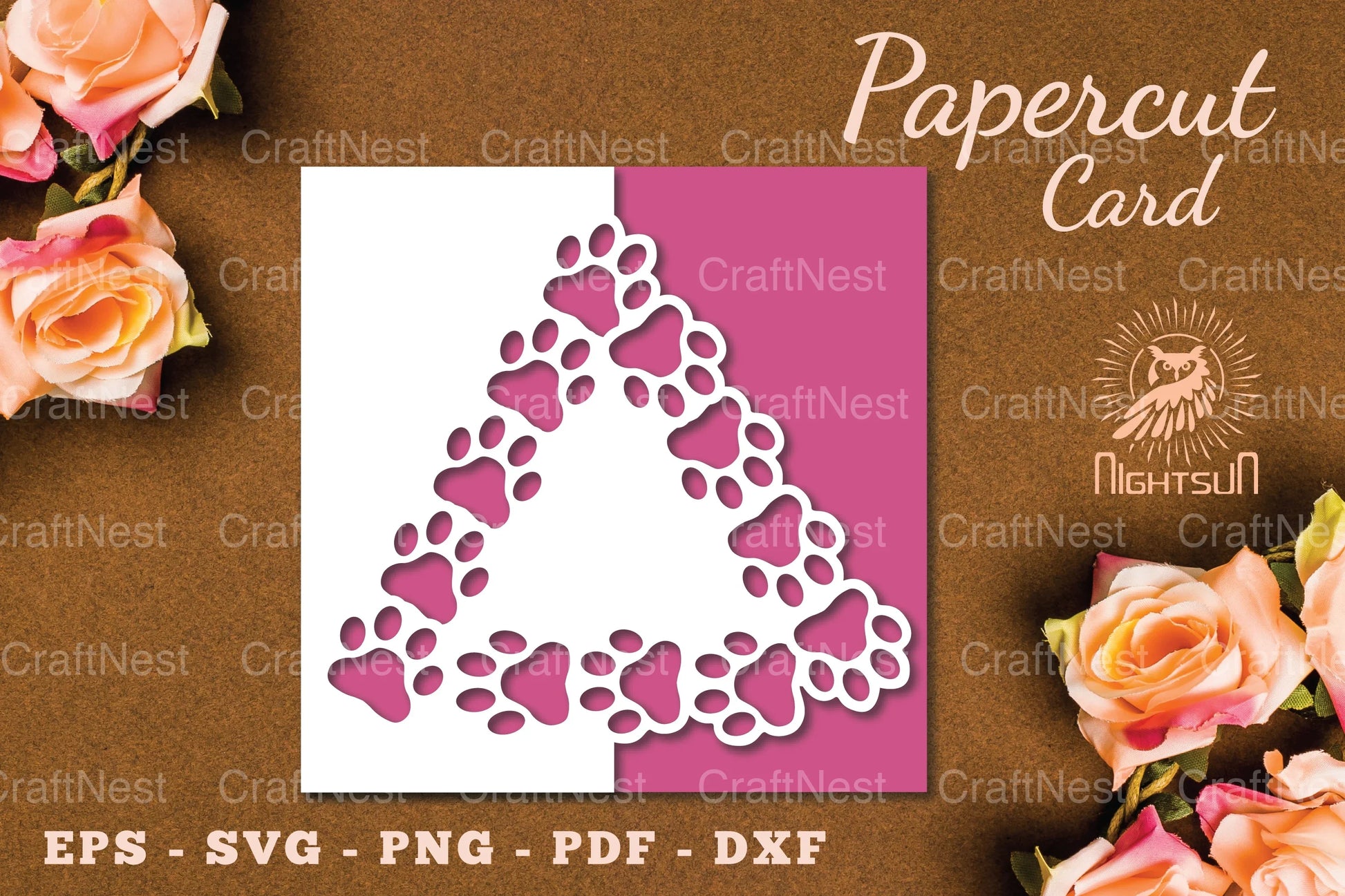 Paw Papercut Card SVG Bundle - CraftNest - Digital Crafting and Art