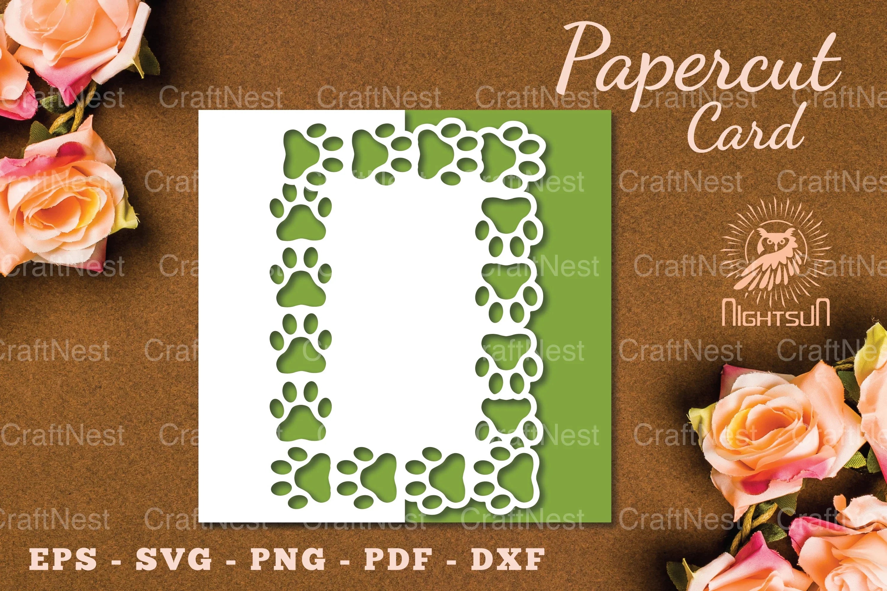 Paw Papercut Card SVG Bundle - CraftNest - Digital Crafting and Art