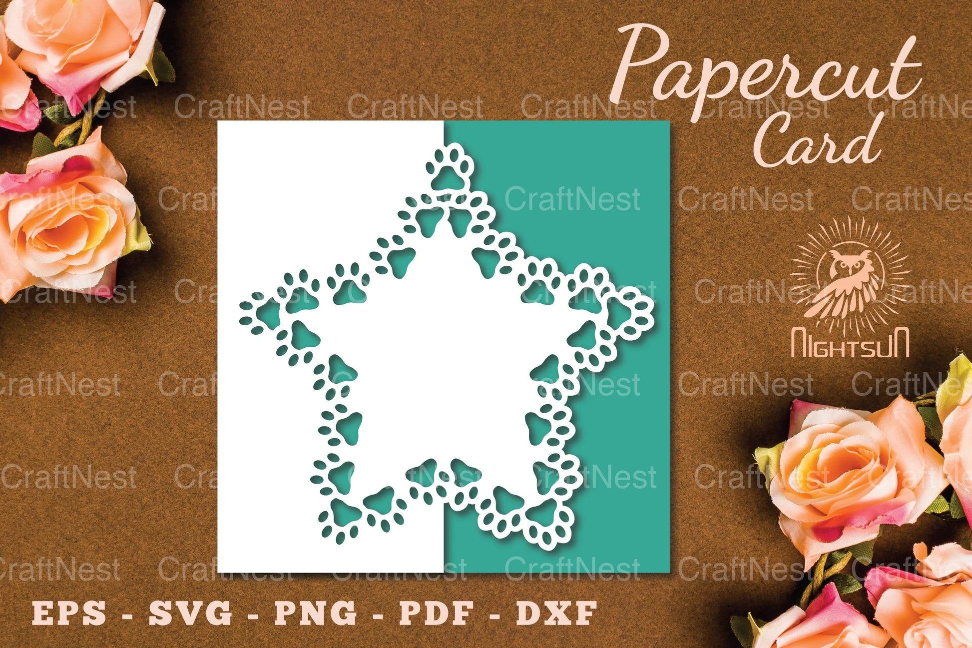 Paw Papercut Card SVG Bundle - CraftNest - Digital Crafting and Art