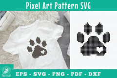 Paw Pixel Art Pattern Clipart Bundle - CraftNest - Digital Crafting and Art