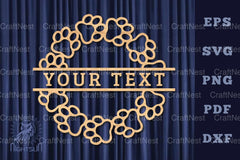 Paw Round Lasercut Split Monogram Clipart Bundle - CraftNest - Digital Crafting and Art