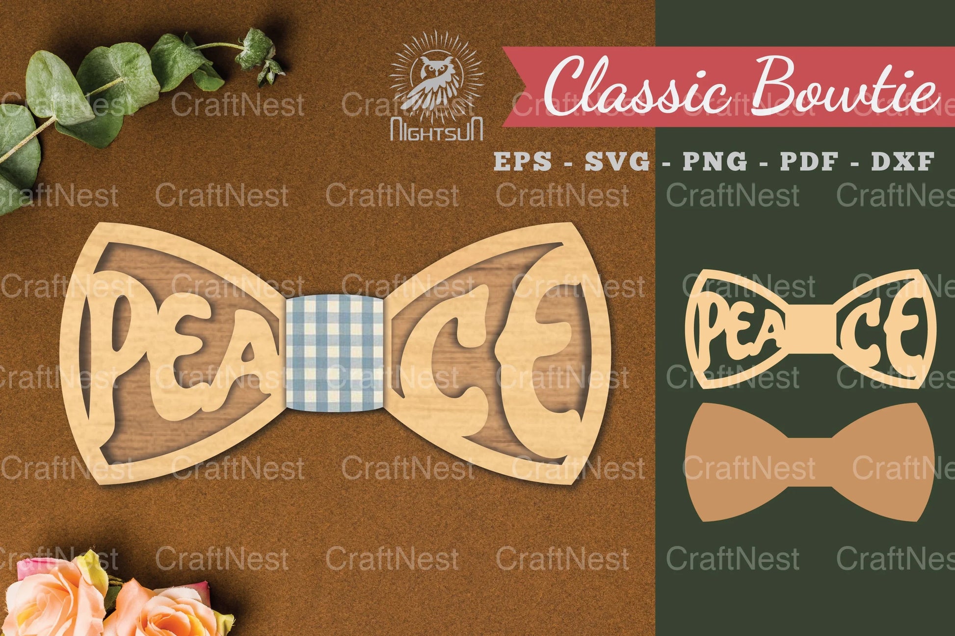 Peace Laser Cut Bowtie Clipart Bundle - CraftNest - Digital Crafting and Art