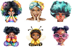 Peeking Black Girls Clipart - CraftNest - Digital Crafting and Art