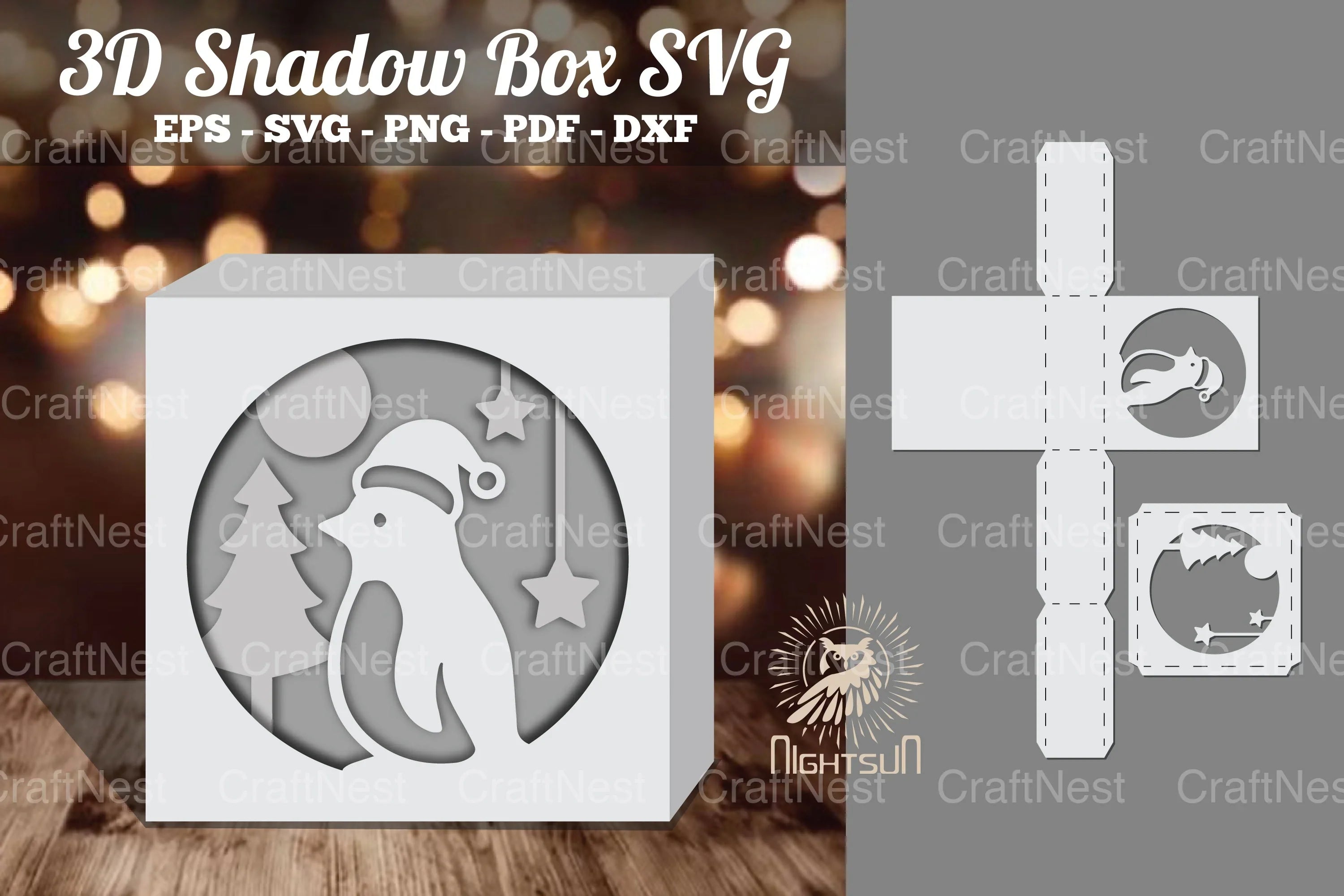 Penguin 3D Papercut Shadow Box Clipart Bundle - CraftNest - Digital Crafting and Art