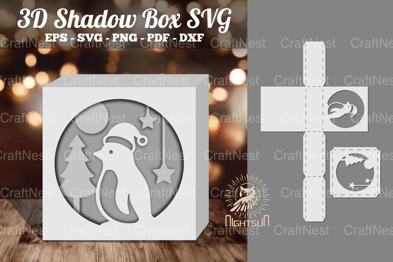Penguin 3D Papercut Shadow Box Clipart Bundle - CraftNest - Digital Crafting and Art