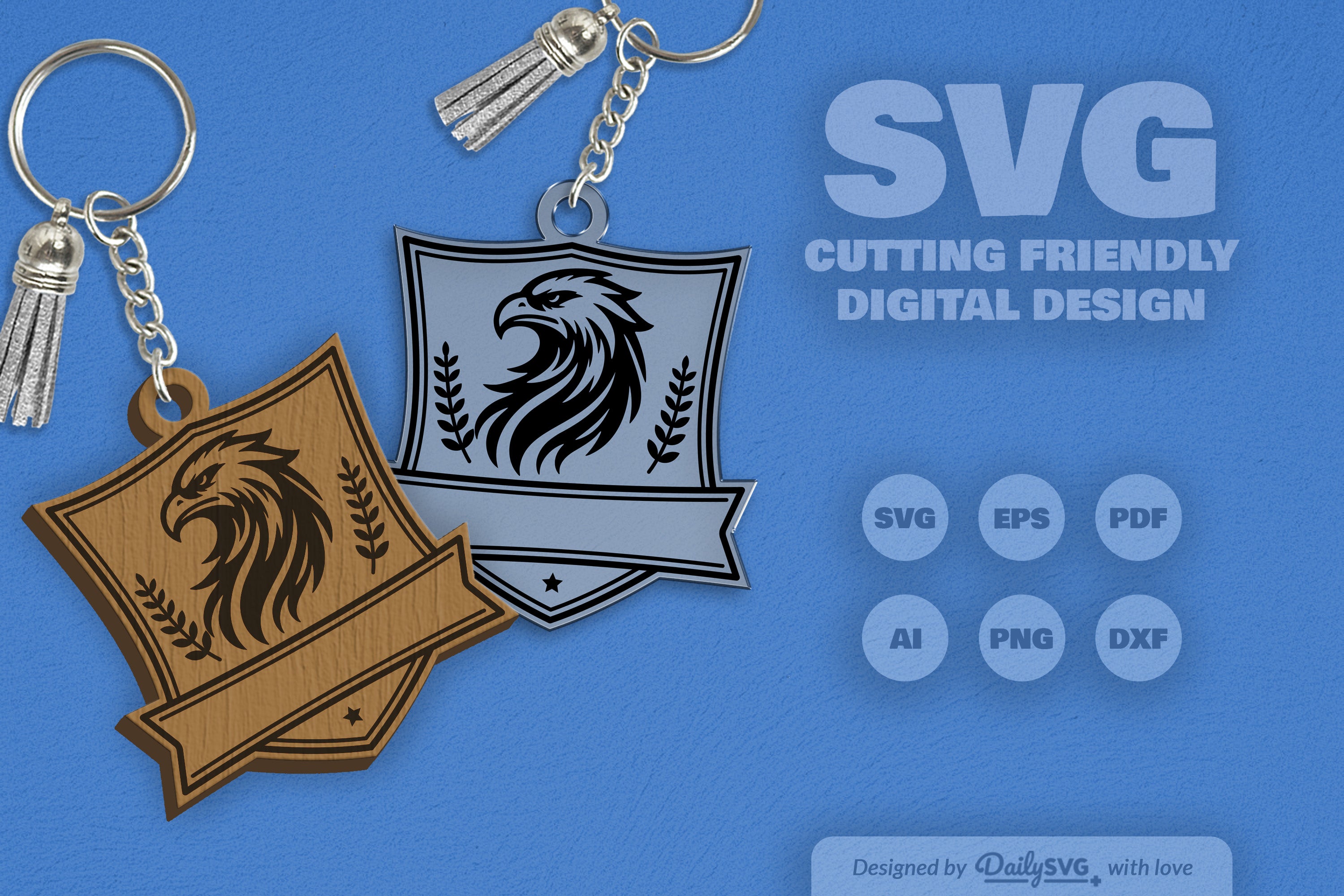 Personalized Wild Animal Keychain SVG Bundle SVGs