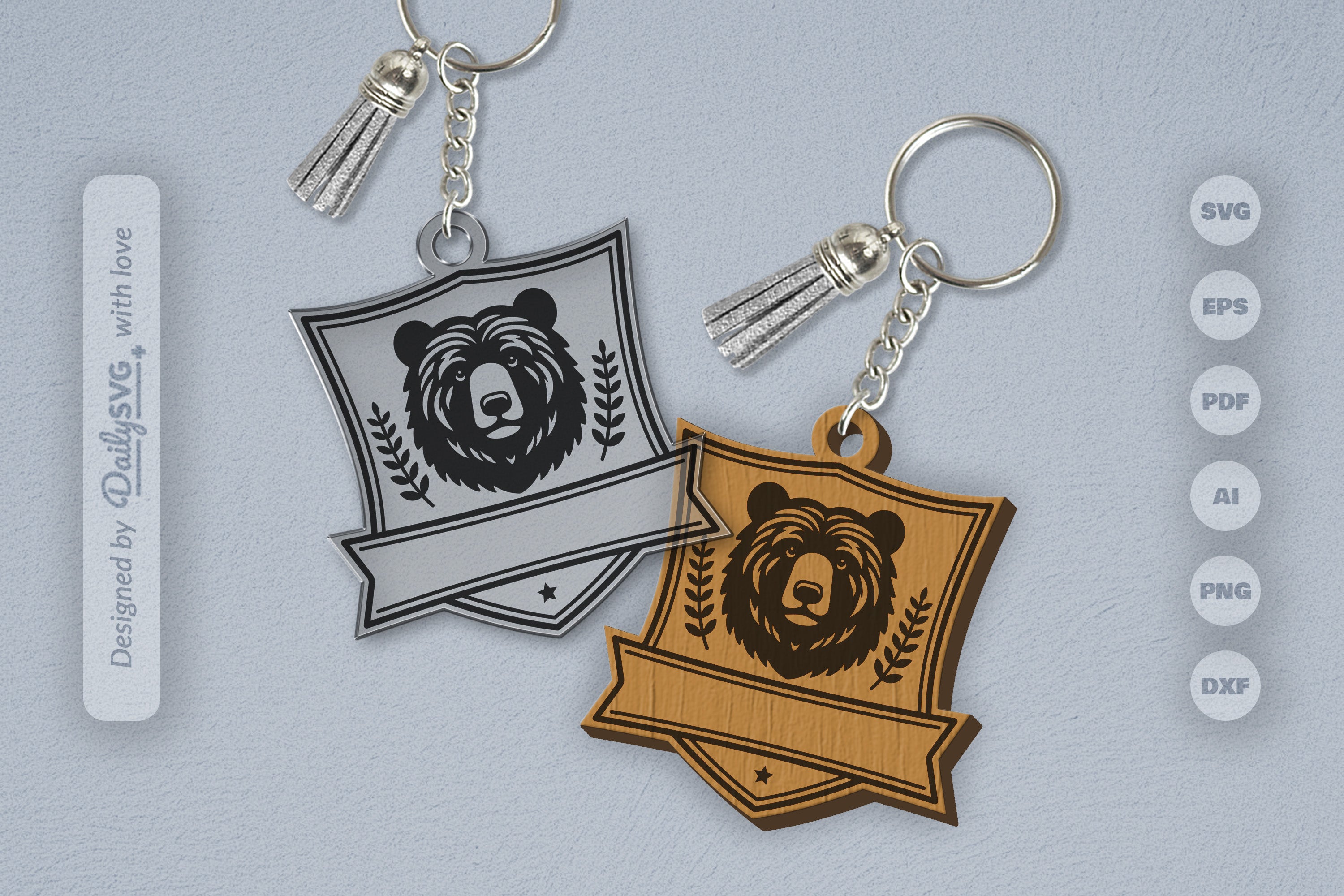 Personalized Wild Animal Keychain SVG Bundle 12