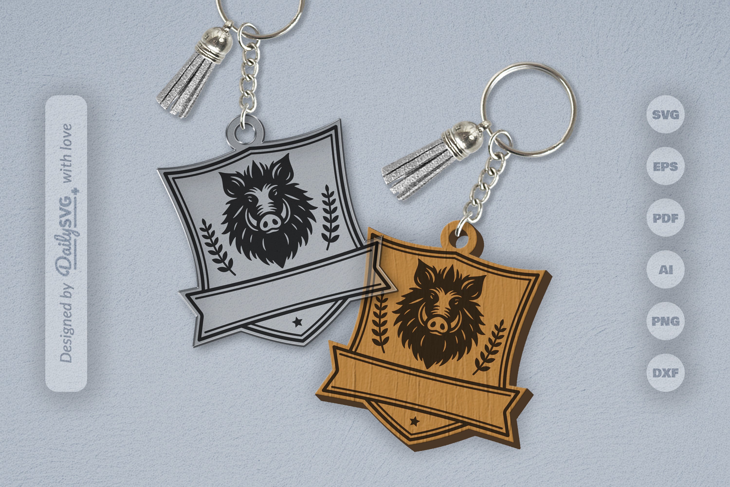Personalized Wild Animal Keychain SVG Bundle 7