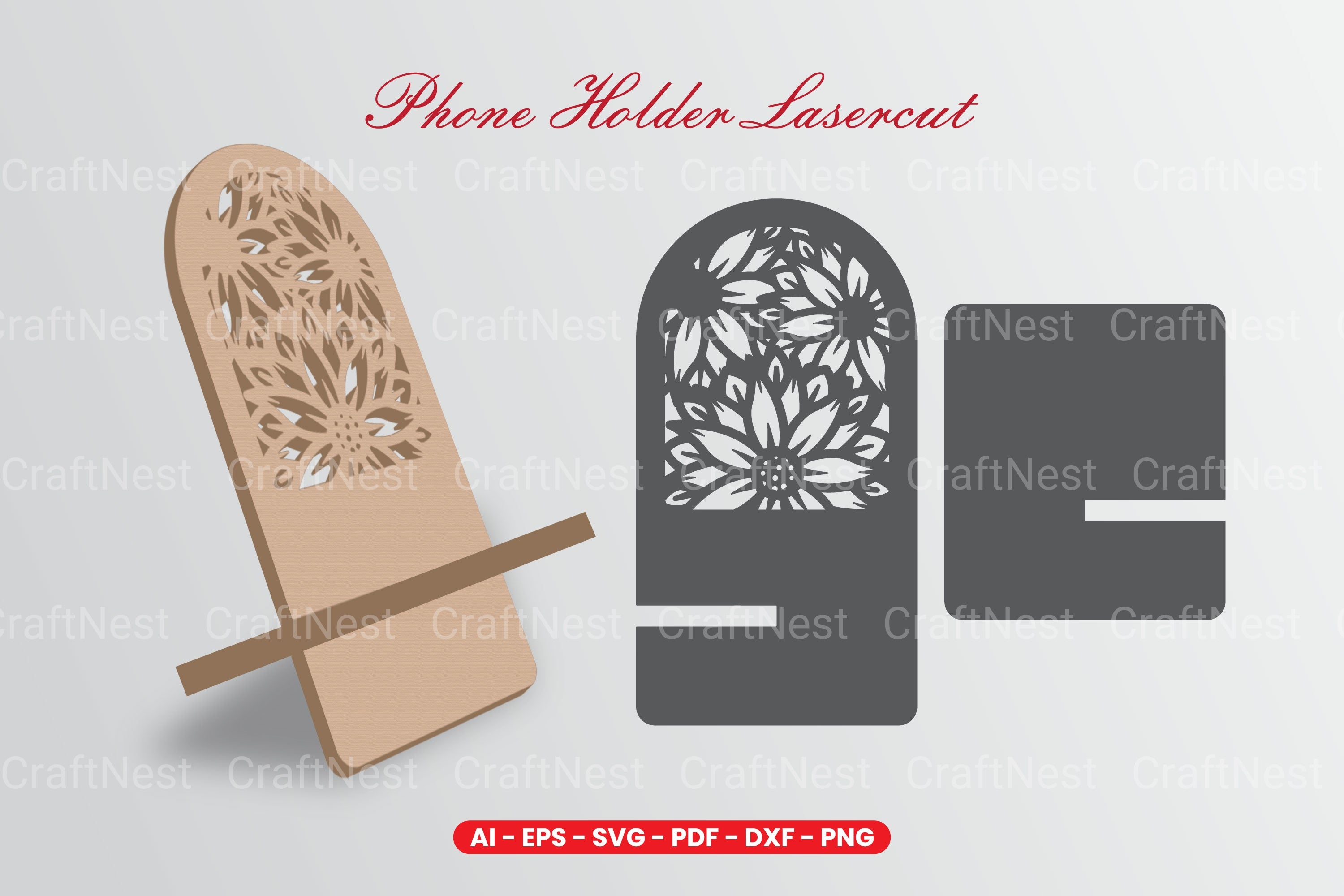 Phone Holder Lasercut SVG Bundle
