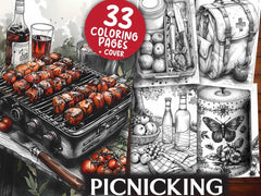 Picnicking Coloring Books - CraftNest - Digital Crafting and Art