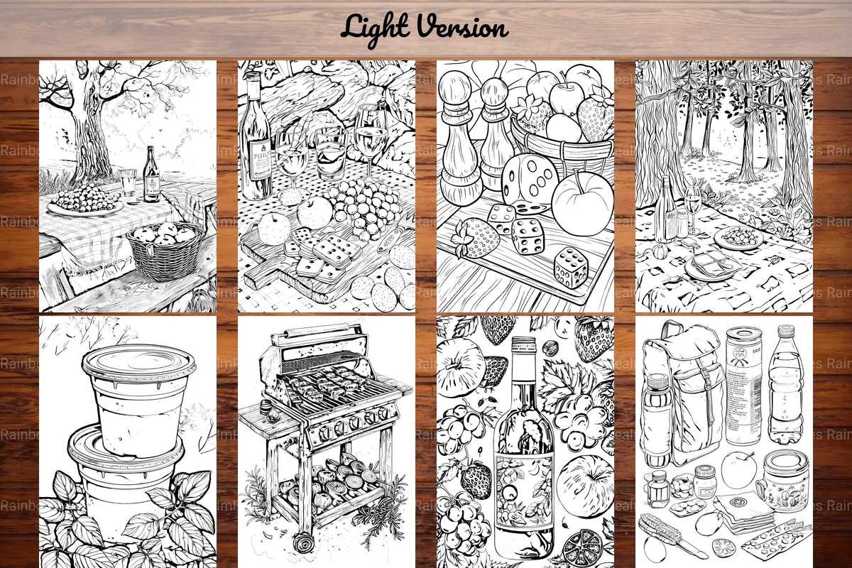 Picnicking Coloring Books - CraftNest - Digital Crafting and Art