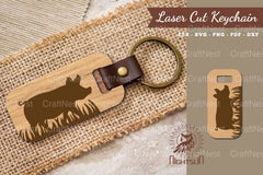 Pig Laser Cut Keychain Clipart Bundle - CraftNest - Digital Crafting and Art