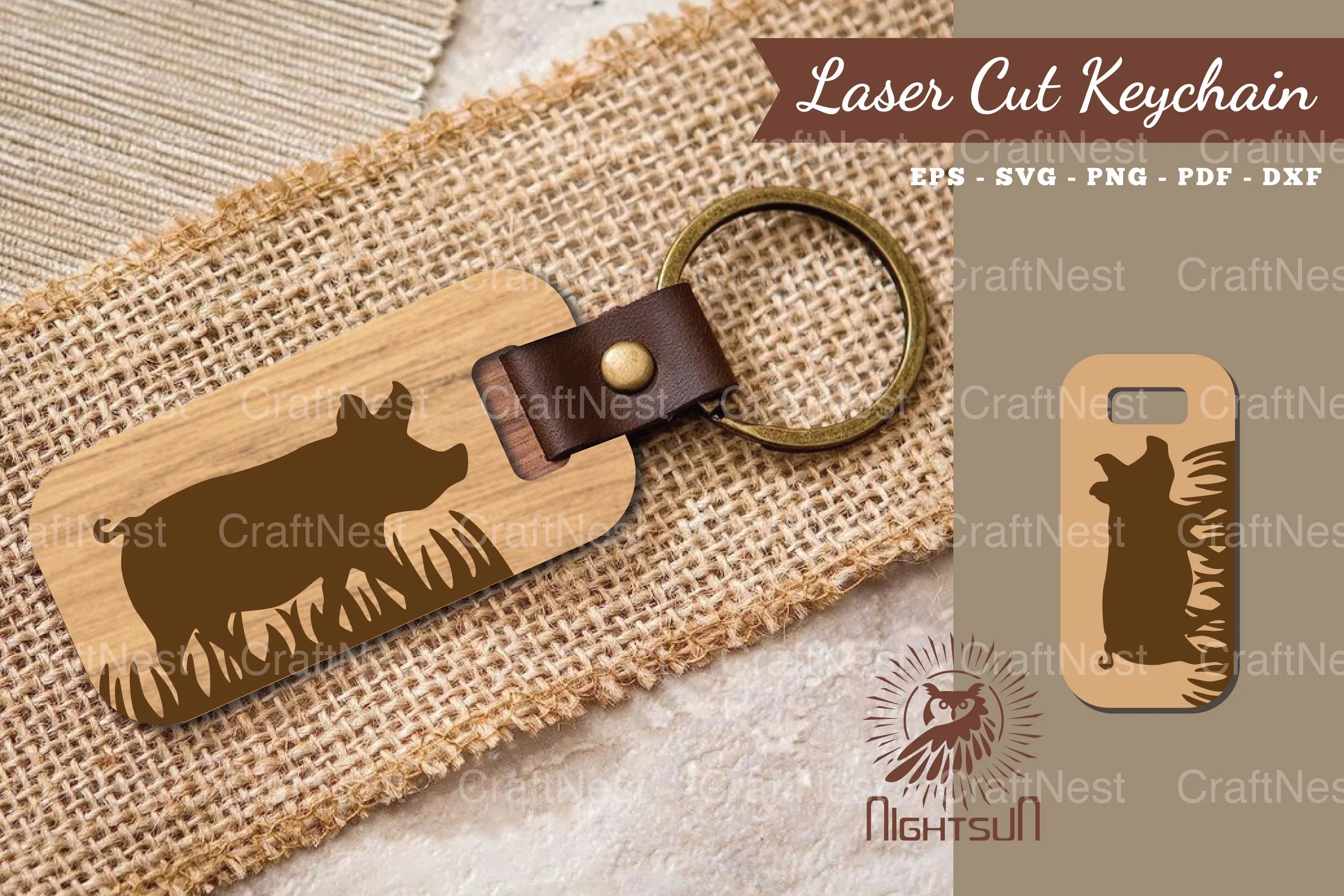 Pig Laser Cut Keychain Clipart Bundle - CraftNest - Digital Crafting and Art