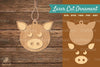 Pig Laser Cut Ornament Clipart Bundle