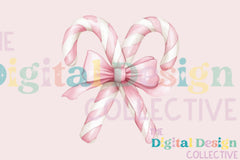 Pink Candy Cane Coquette Bow Christmas Decor Clipart Bundle - CraftNest - Digital Crafting and Art