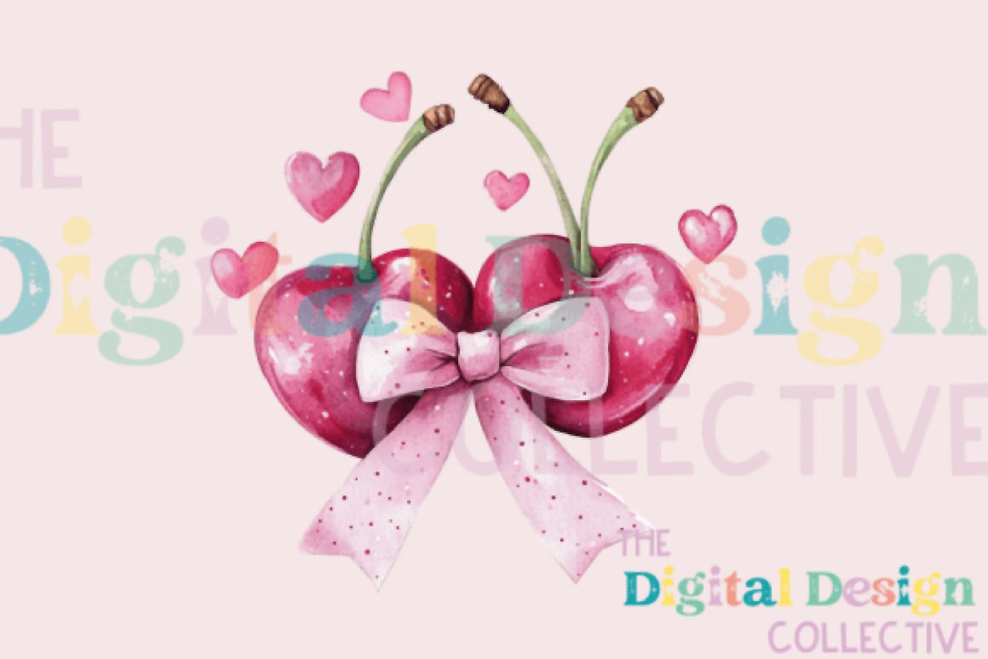 Pink Cherry Coquette Bow Clipart Bundle - CraftNest - Digital Crafting and Art
