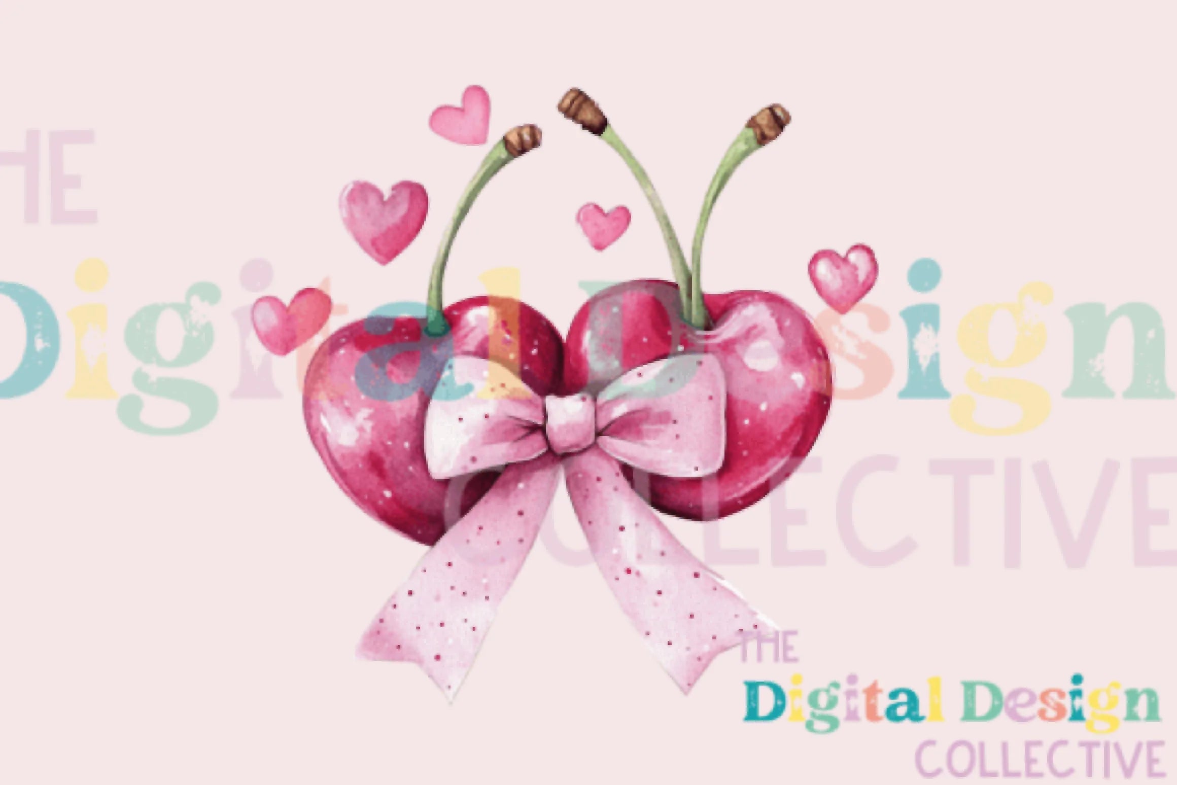 Pink Cherry Coquette Bow Clipart Bundle - CraftNest - Digital Crafting and Art