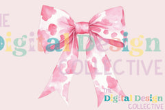 Pink Cow Print Coquette Bow Clipart Bundle - CraftNest - Digital Crafting and Art
