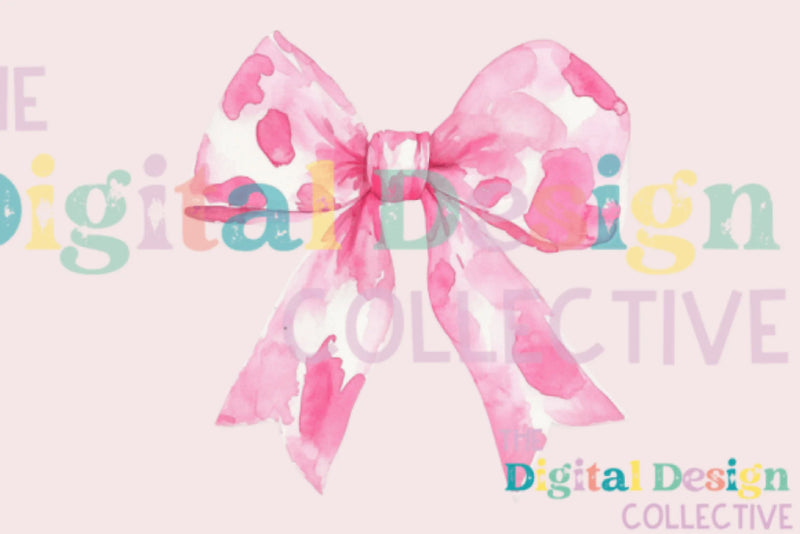 Pink Cow Print Coquette Bow Clipart Bundle - CraftNest - Digital Crafting and Art