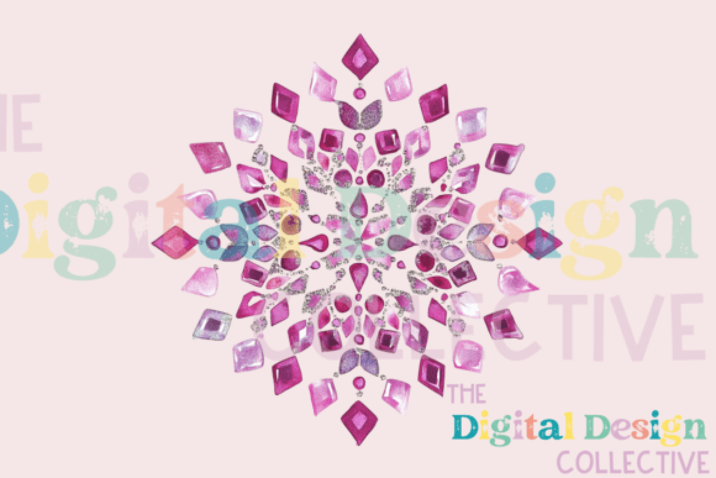 Pink Disco Snowflake Clipart Bundle