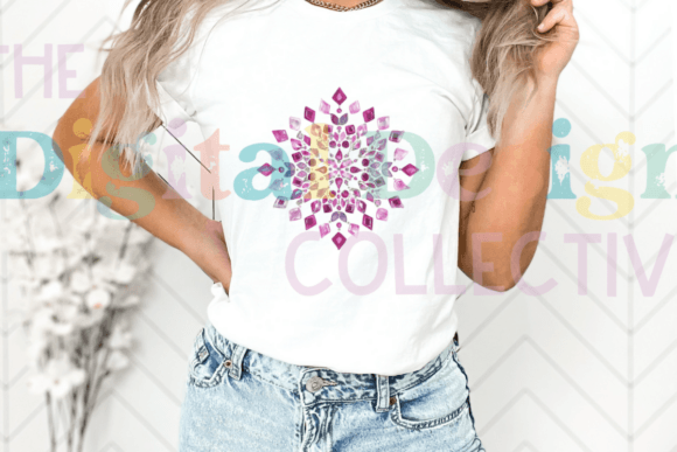 Pink Disco Snowflake Clipart Bundle