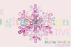 Pink Disco Snowflake Clipart Bundle
