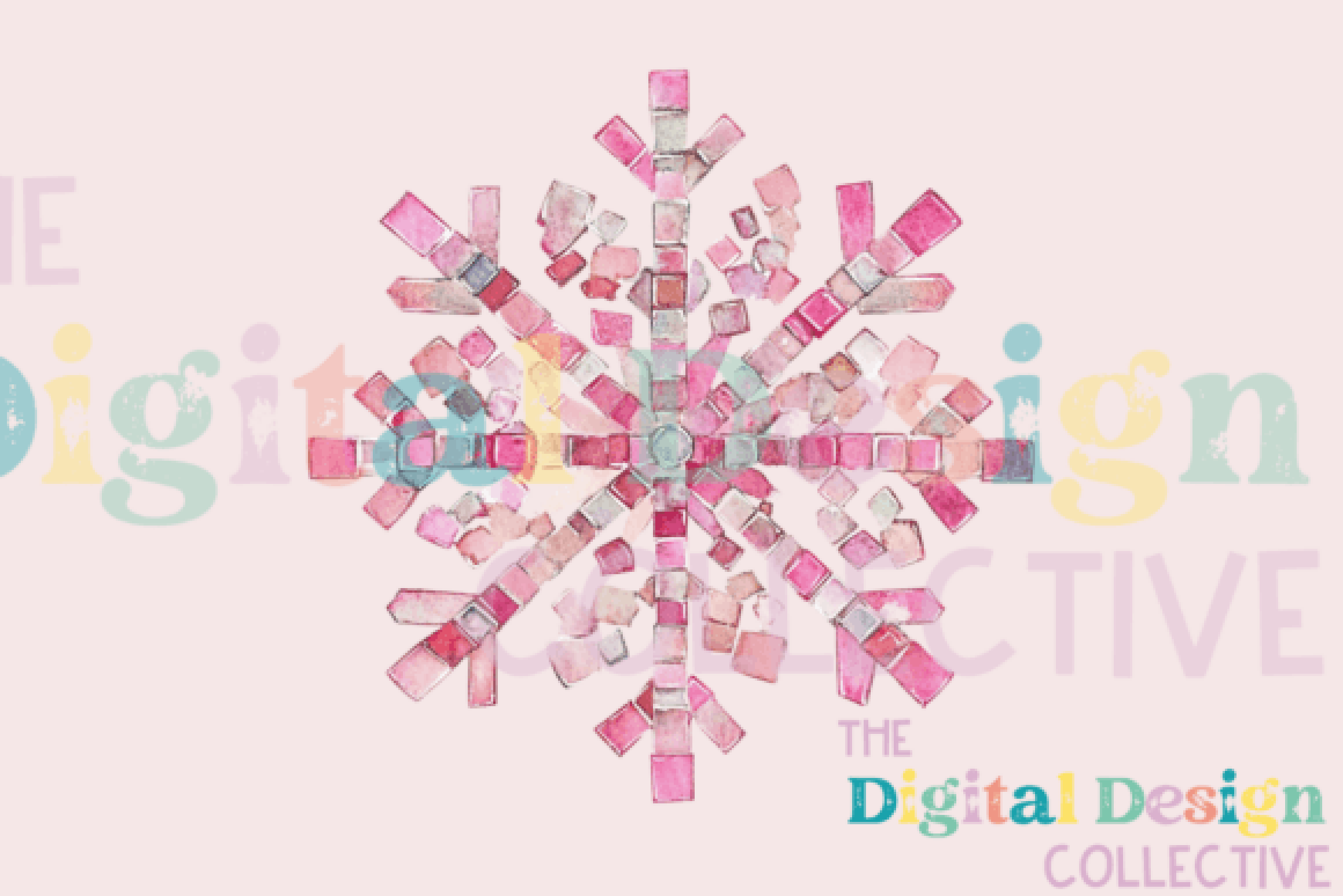Pink Disco Snowflake Clipart Bundle