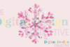 Pink Disco Snowflake Clipart Bundle