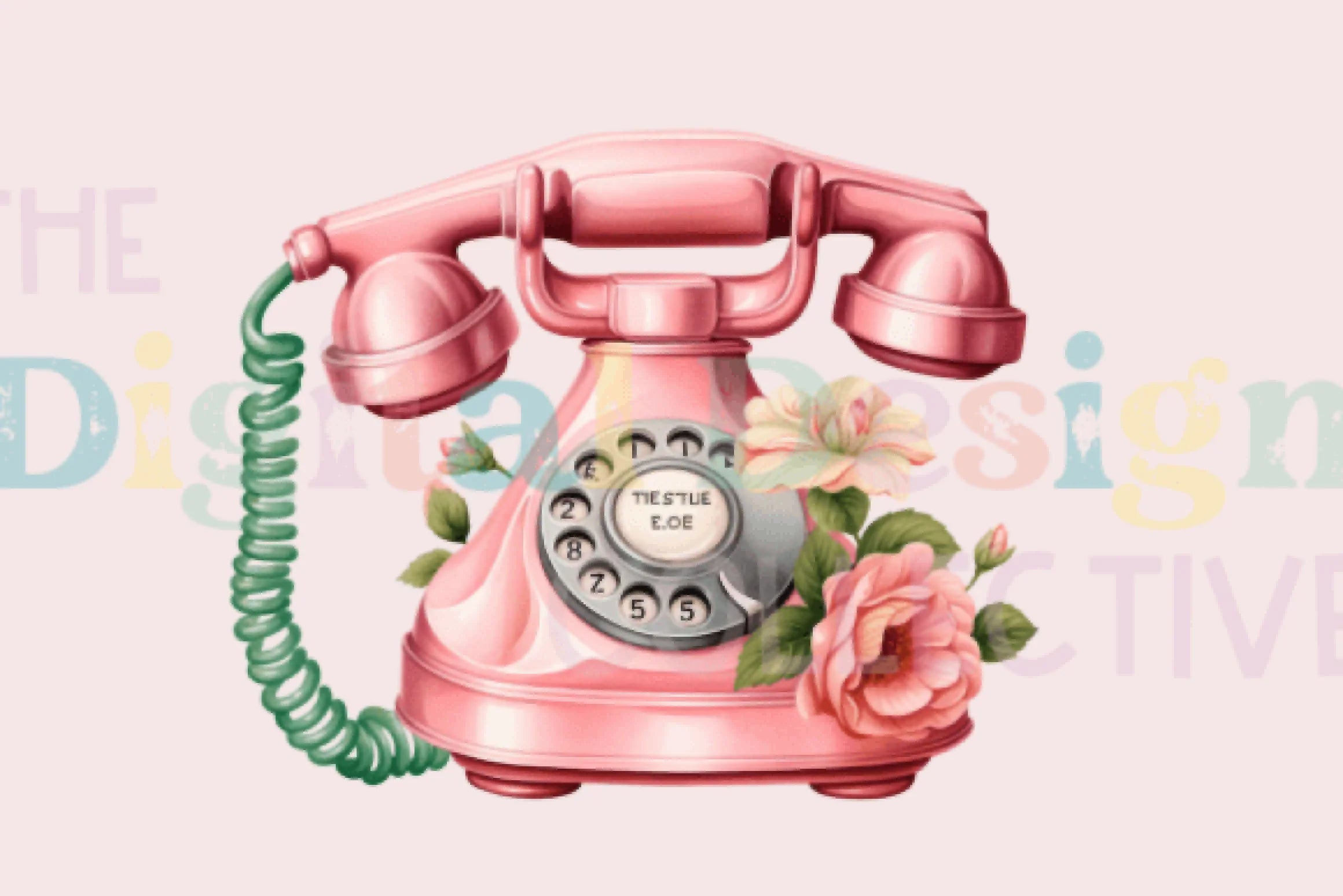 Pink Floral Vintage Phone Clipart Bundle - CraftNest - Digital Crafting and Art