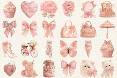 Pink Coquette Aesthetic Clipart Bundle - CraftNest - Digital Crafting and Art