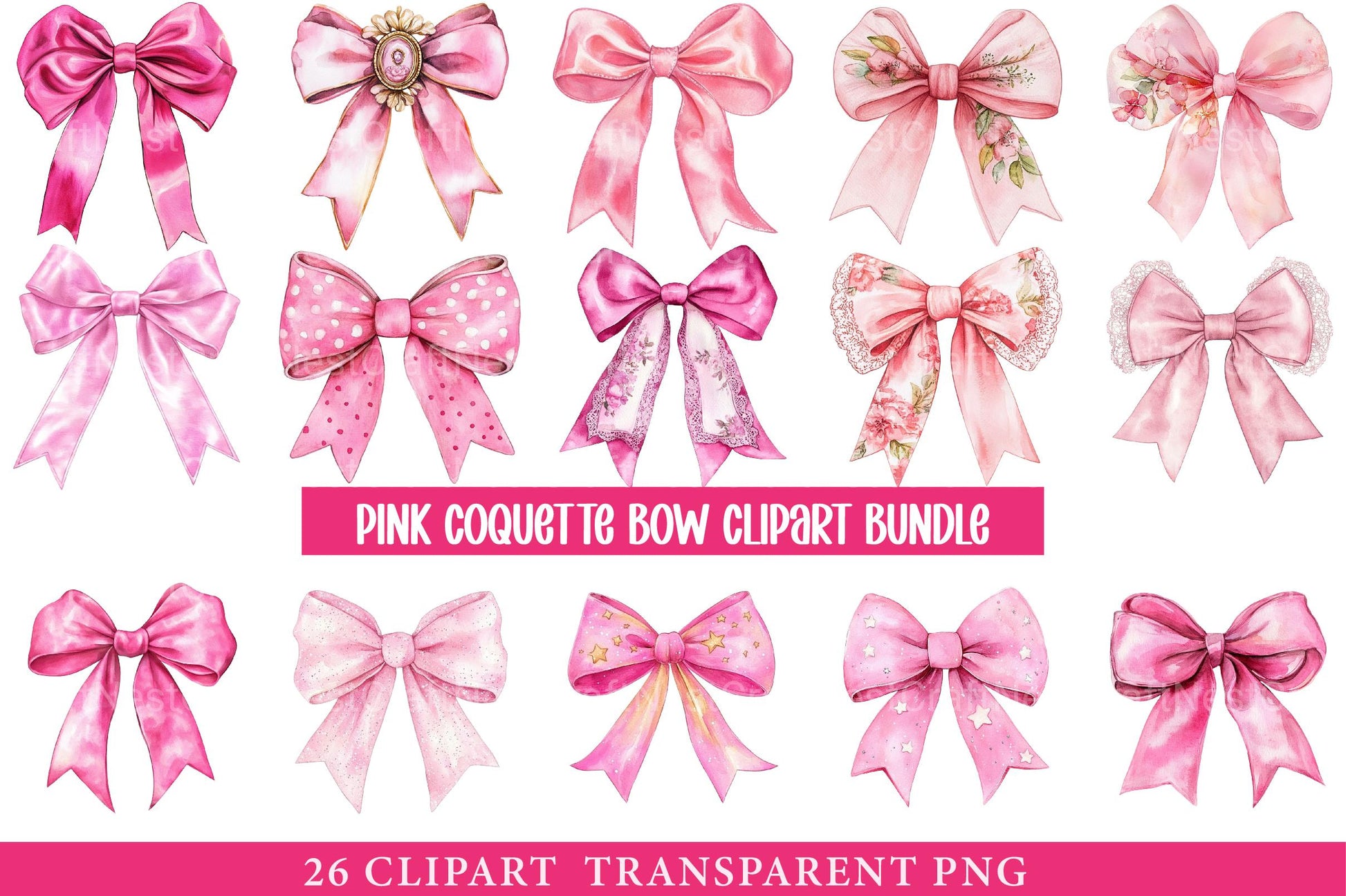 Pink Coquette Bow Clipart - CraftNest - Digital Crafting and Art