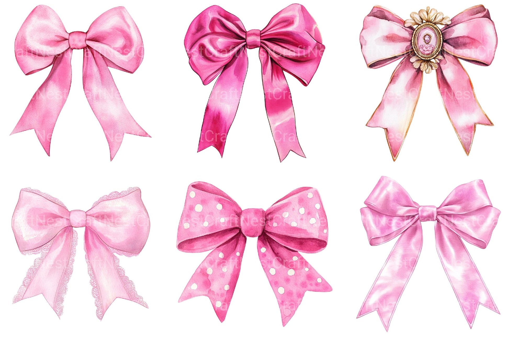 Pink Coquette Bow Clipart - CraftNest - Digital Crafting and Art