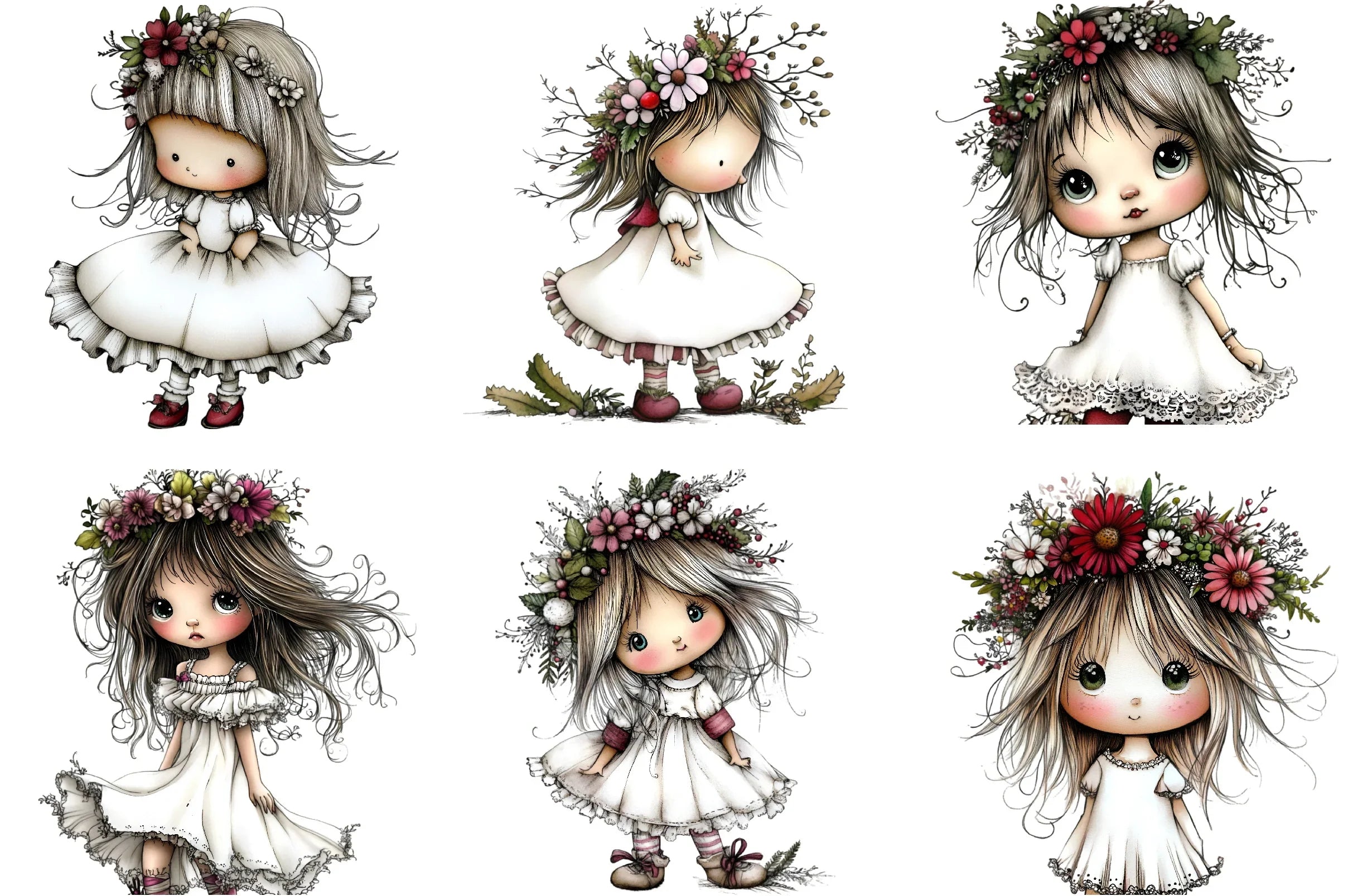 Pink Boho Girl Clipart Bundle - CraftNest - Digital Crafting and Art