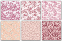 Pink French Toile De Jouy Pattern Clipart Bundle - CraftNest - Digital Crafting and Art
