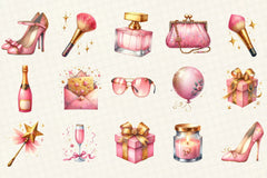Pink Happy New Year Clipart Bundle - CraftNest - Digital Crafting and Art