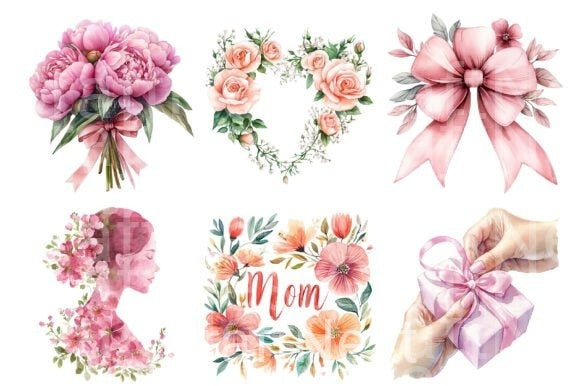 Pink Mother's Day Clipart Bundle - CraftNest - Digital Crafting and Art