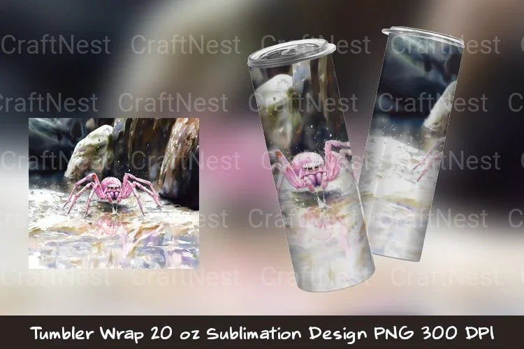 Pink Spider Tumbler Wrap - CraftNest - Digital Crafting and Art