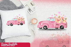 Pink Love Truck with Flowers Clipart Bundle - CraftNest - Digital Crafting and Art