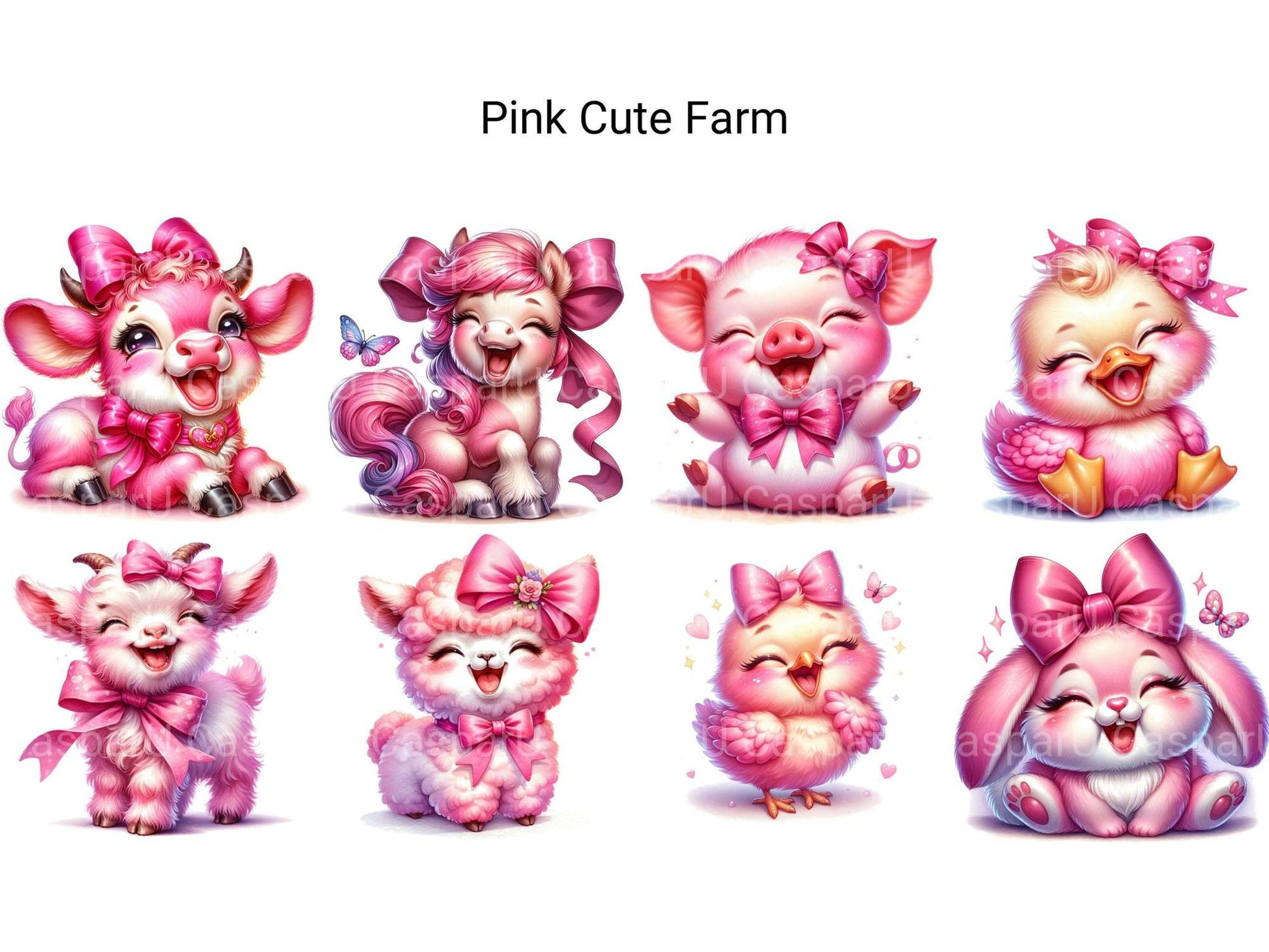 Pink Cute Farm - CraftNest - Digital Crafting and Art