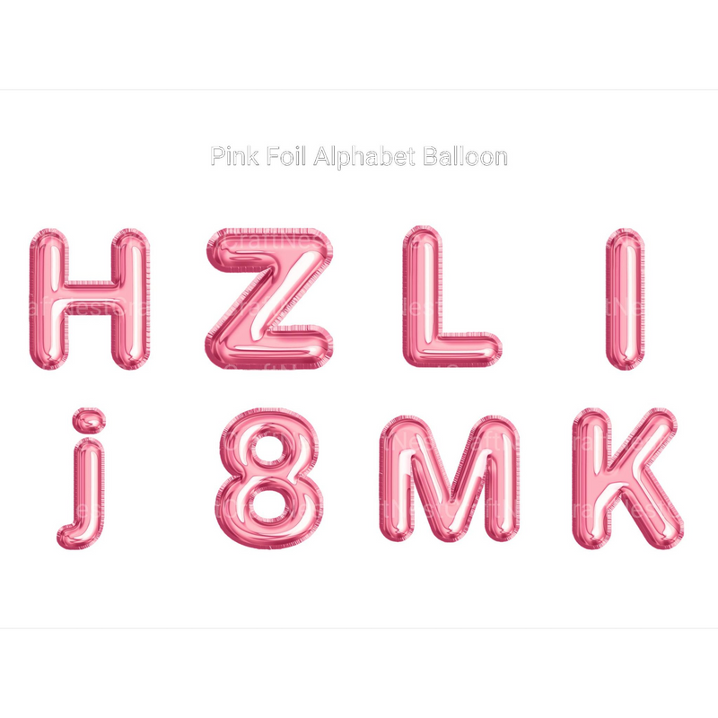 Pink Foil Alphabet Balloon Clipart - CraftNest - Digital Crafting and Art