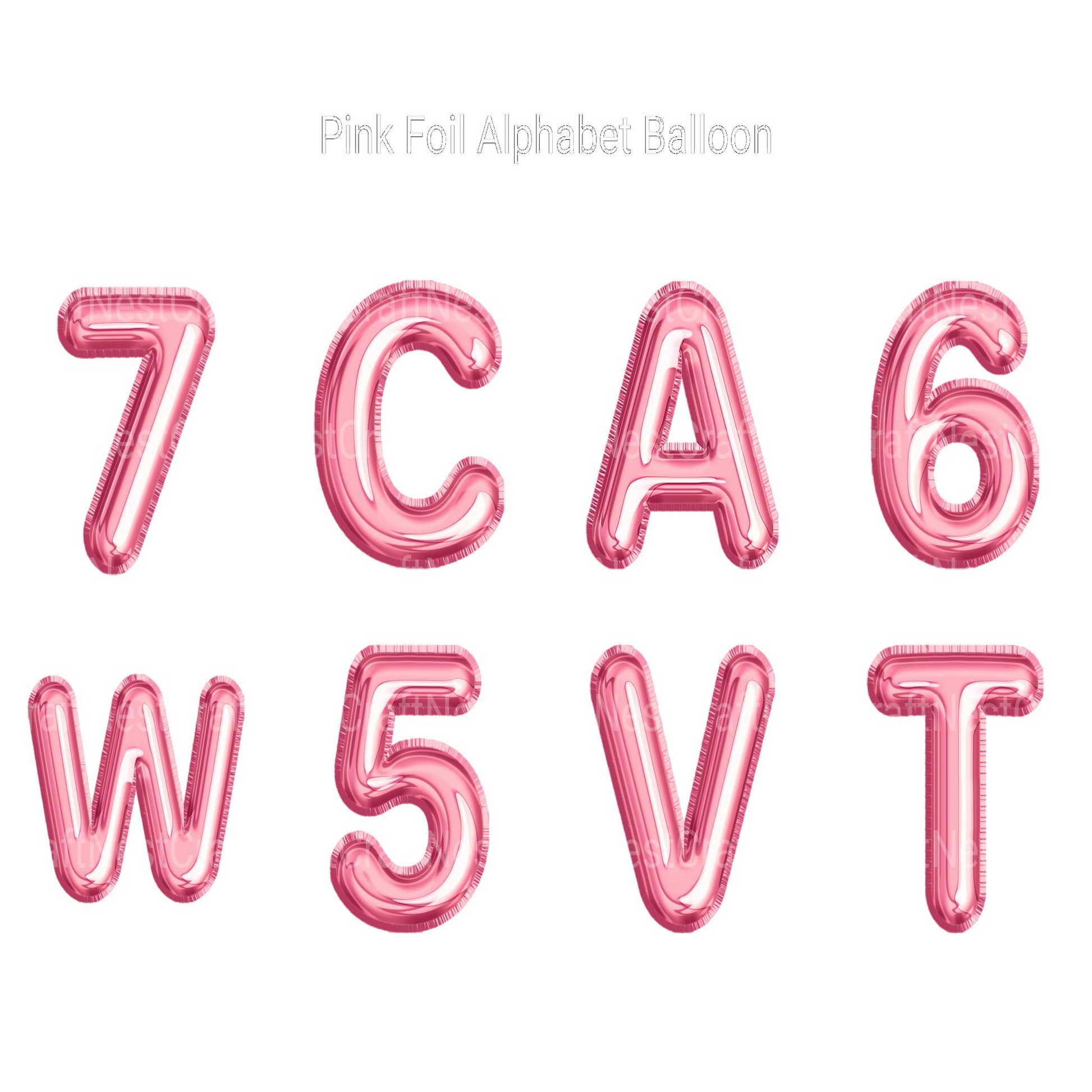 Pink Foil Alphabet Balloon Clipart - CraftNest - Digital Crafting and Art